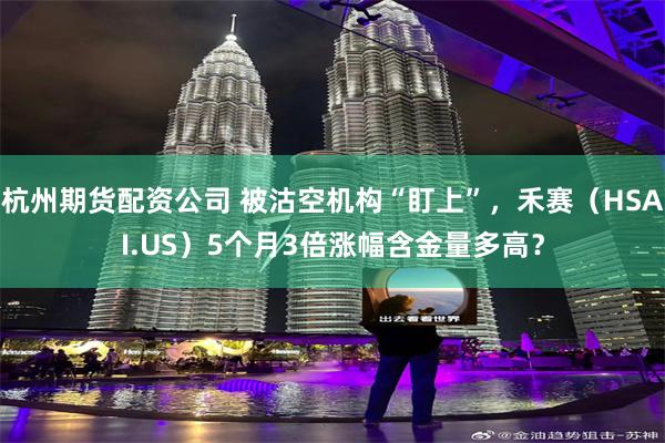 杭州期货配资公司 被沽空机构“盯上”，禾赛（HSAI.US）5个月3倍涨幅含金量多高？