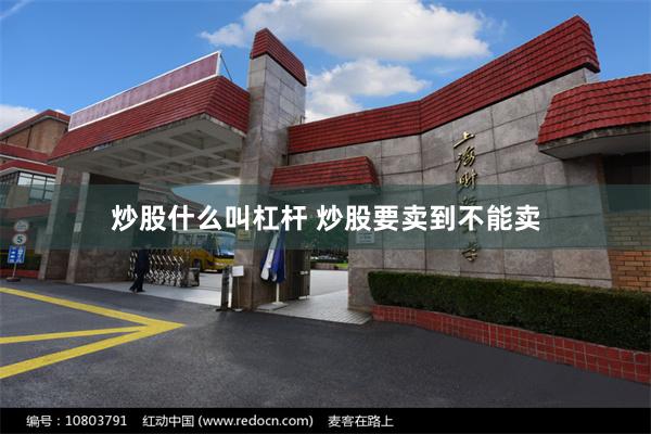 炒股什么叫杠杆 炒股要卖到不能卖