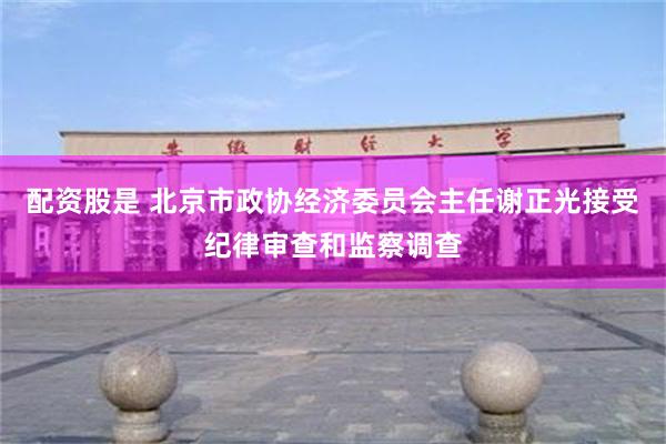 配资股是 北京市政协经济委员会主任谢正光接受纪律审查和监察调查