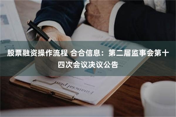 股票融资操作流程 合合信息：第二届监事会第十四次会议决议公告