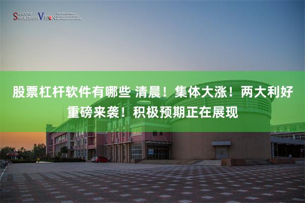 股票杠杆软件有哪些 清晨！集体大涨！两大利好重磅来袭！积极预期正在展现